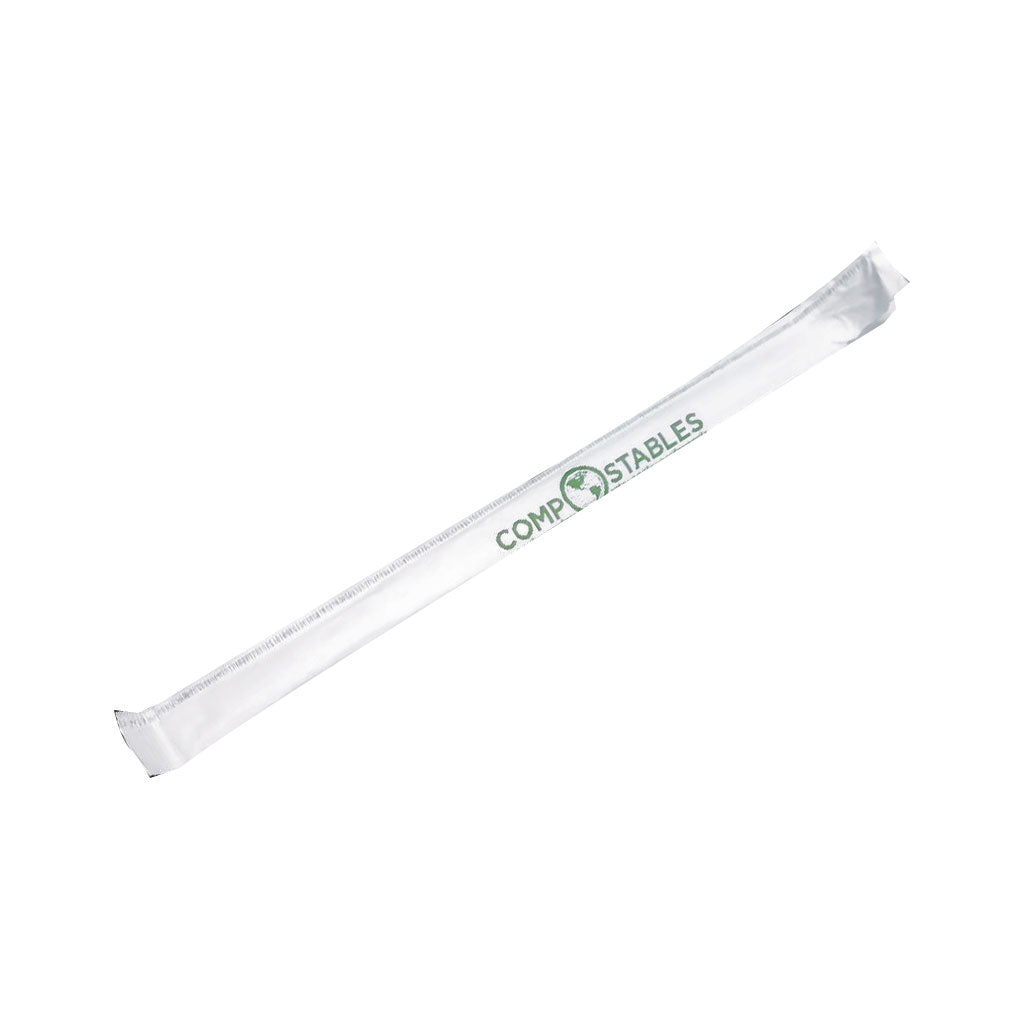 PLA Straws Compostable 7.75" Wrapped (case of 5000)