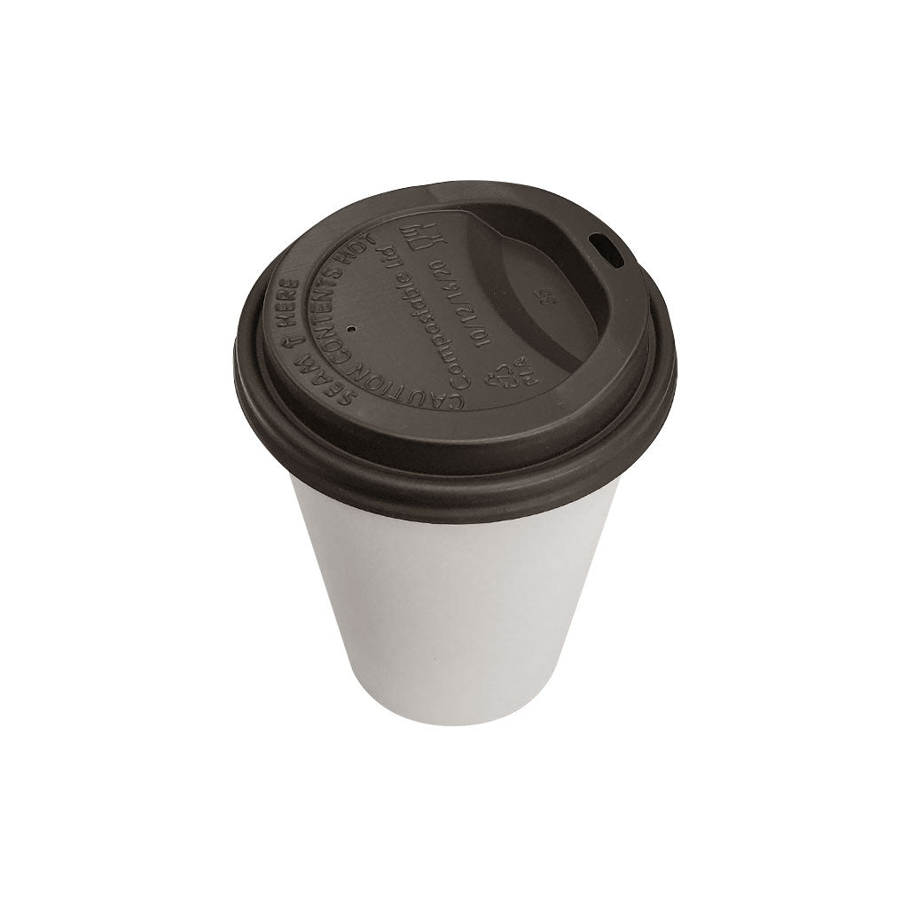 Single Wall Hot/Cold Compostable Paper Cups Plain White (case of 1000)