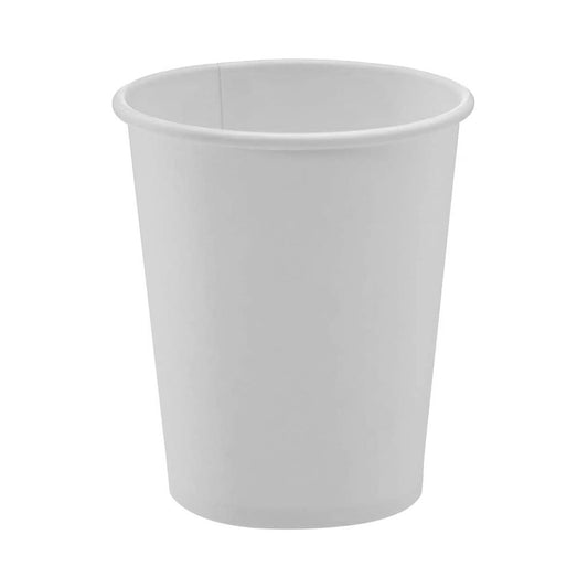 Single Wall Hot/Cold Compostable Paper Cups Plain White (case of 1000)